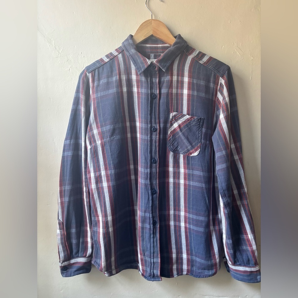 American Giant Vintage Flannel Plaid Slim Fit Women's Size Large